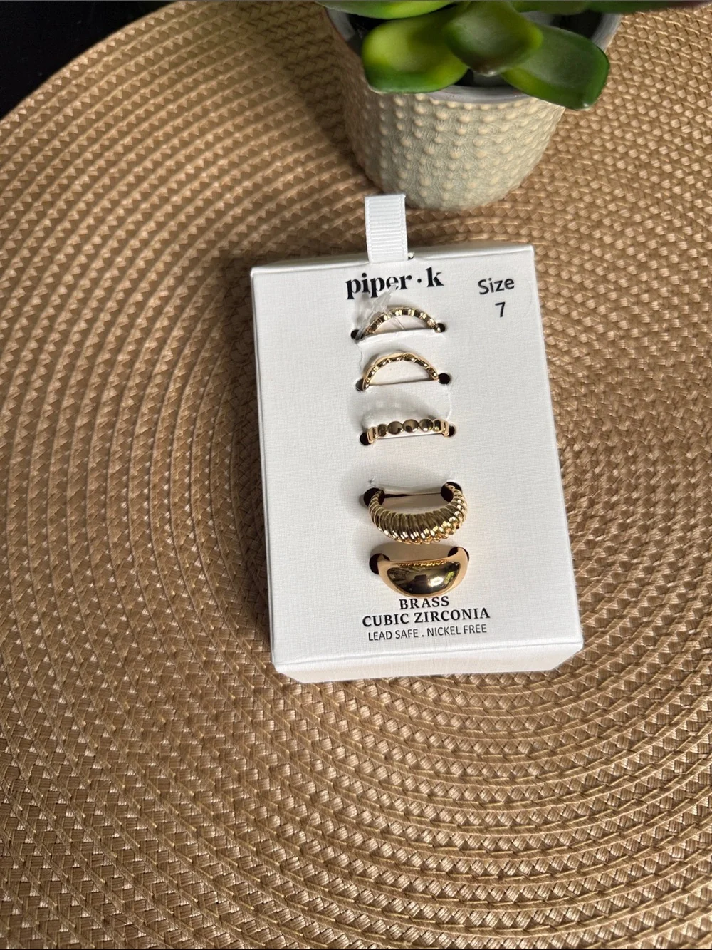 Piper K 🔥 playful Mixed Ring Set with Textured & Polished Styles